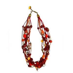 Women’s Coldwater Creek 10 Inch Multicolored Beaded Multi-String Necklace.